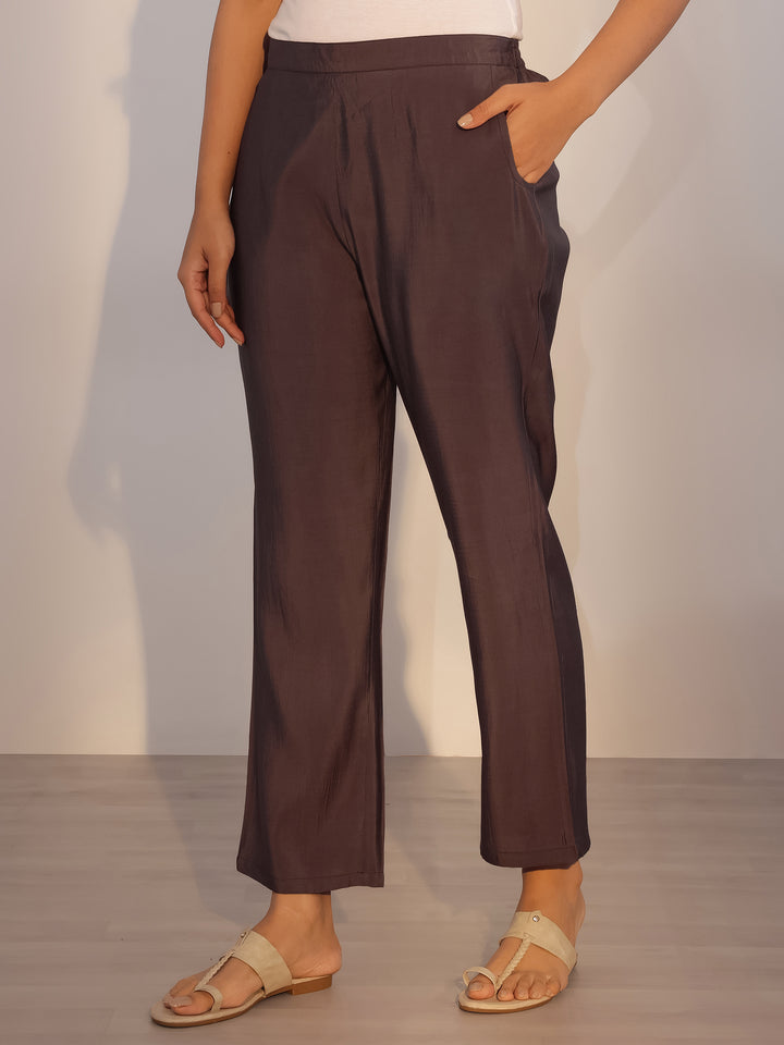 Grey Printed Silk Blend Straight Suit With Dupatta