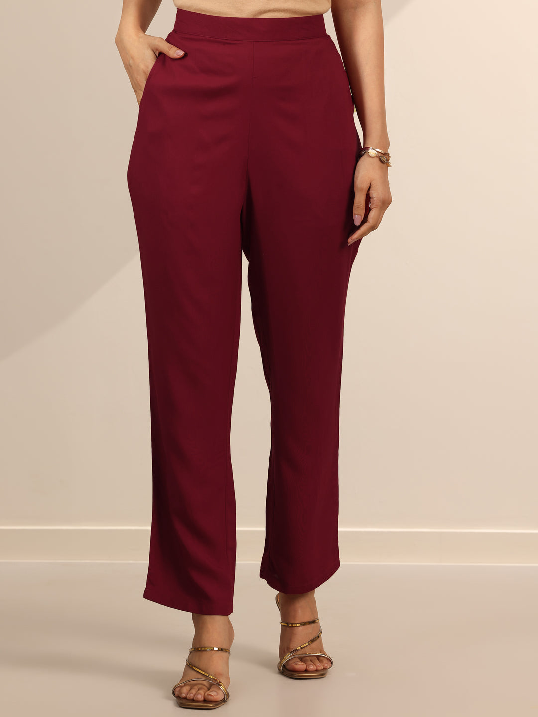 Maroon Embellished Viscose Rayon Anarkali Kurta Set