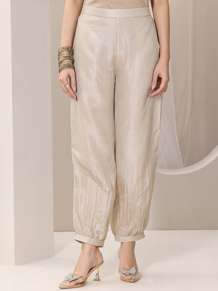 Grey Woven Design Silk Blend Straight Kurta Set