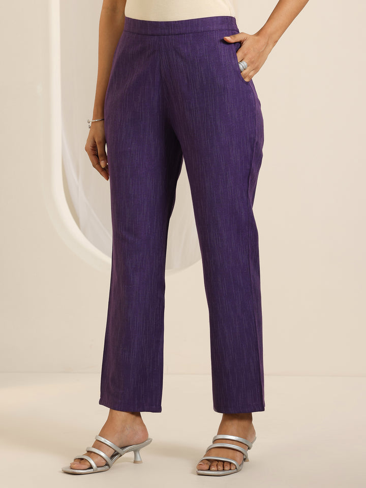 Wine Woven Design Cotton Blend Straight Suit Set With Dupatta