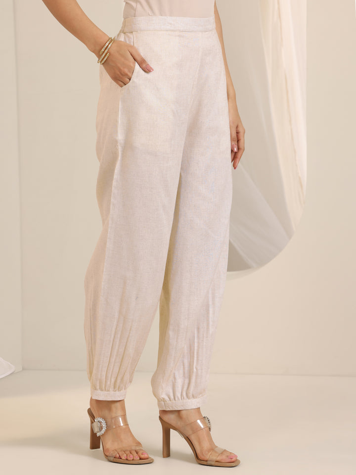 Off White Printed Cotton Blend Straight Suit Set With Dupatta