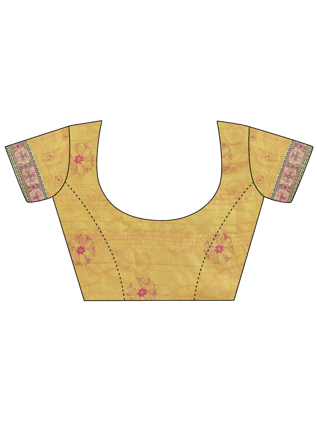 Multi Printed Silk Saree With Unstitched Blouse Piece