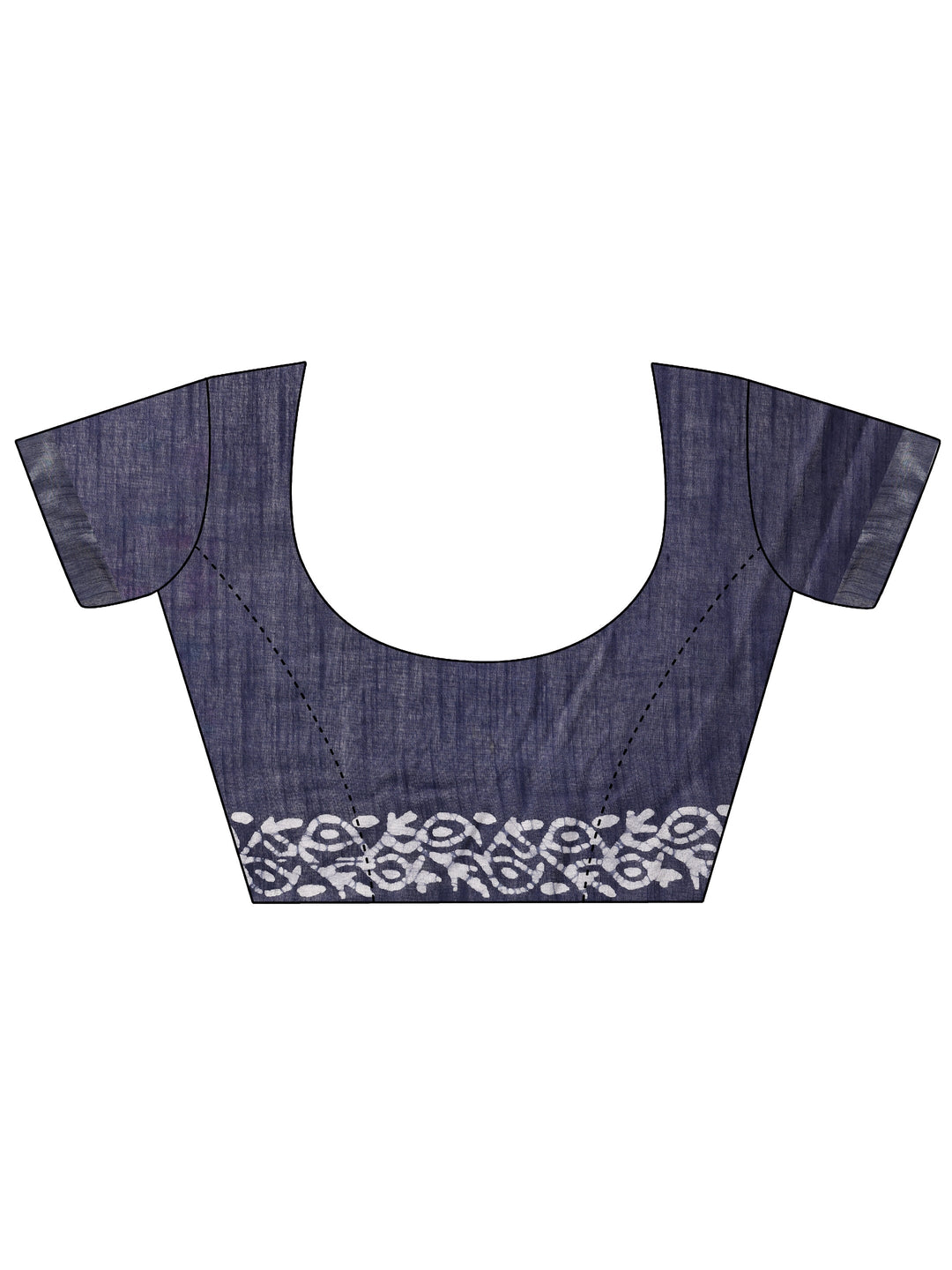 Blue Printed Cotton Saree With Unstitched Blouse Piece