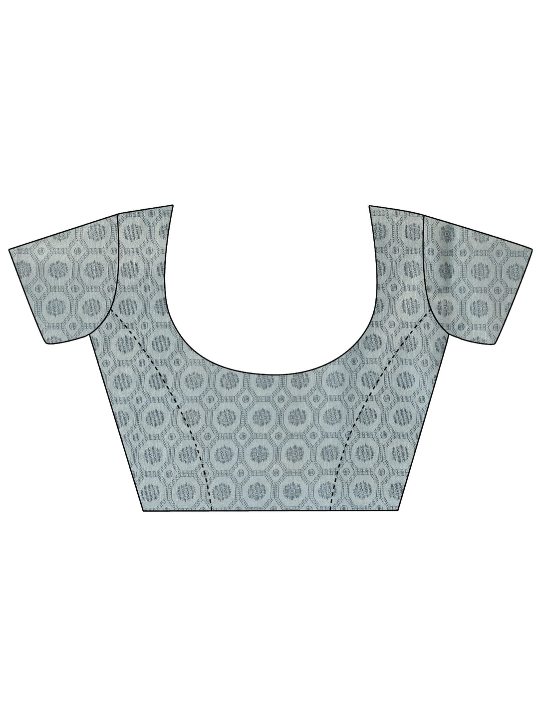 Blue Printed Silk Blend Saree With Unstitched Blouse Piece