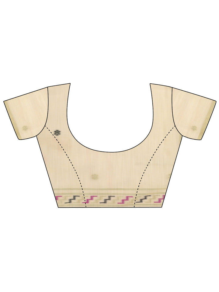 Beige Woven Design Silk Saree With Unstitched Blouse Piece