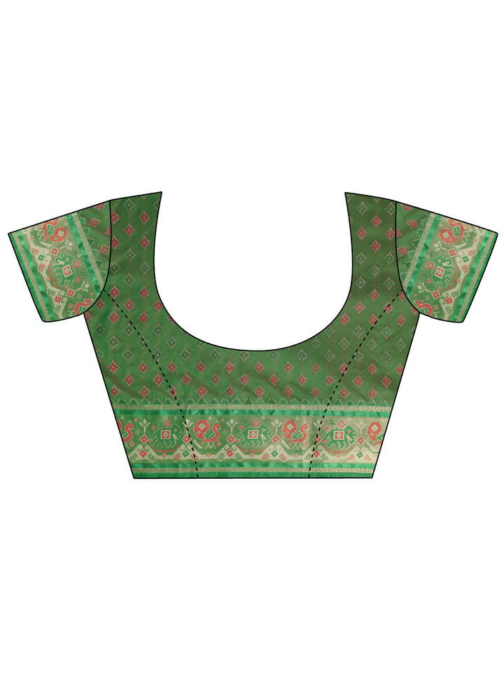 Pink Woven Silk Blend Saree With Unstitched Blouse Piece