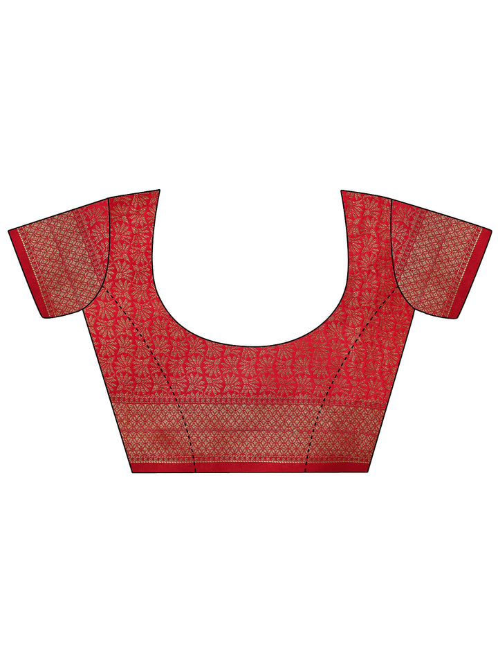 Yellow Woven Design Silk Saree With Unstitched Blouse Piece