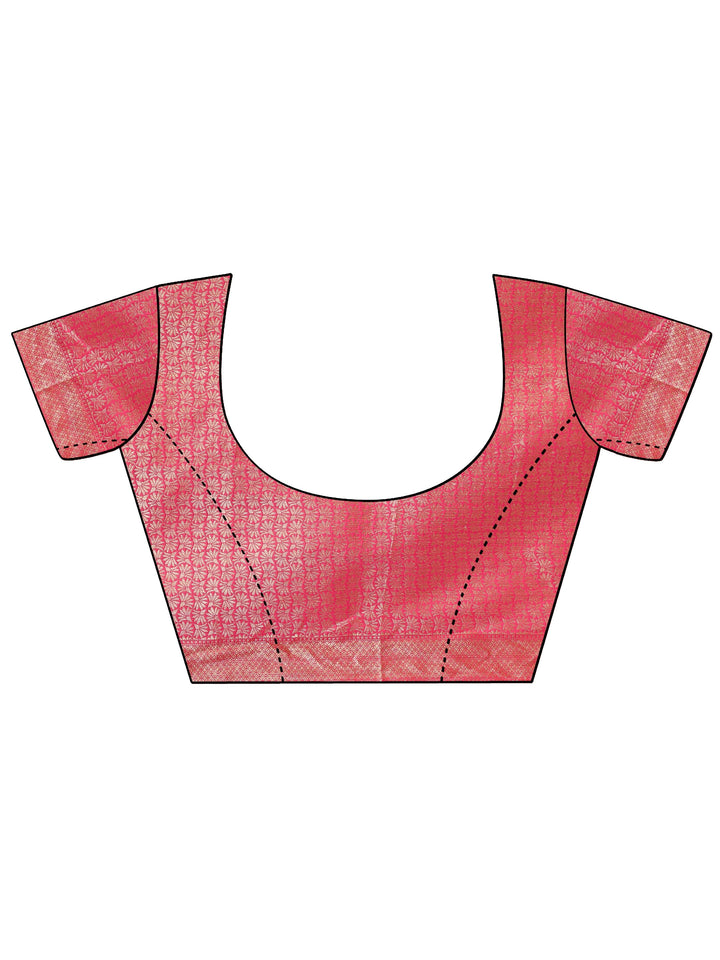 Beige Woven Silk Blend Saree With Unstitched Blouse Piece