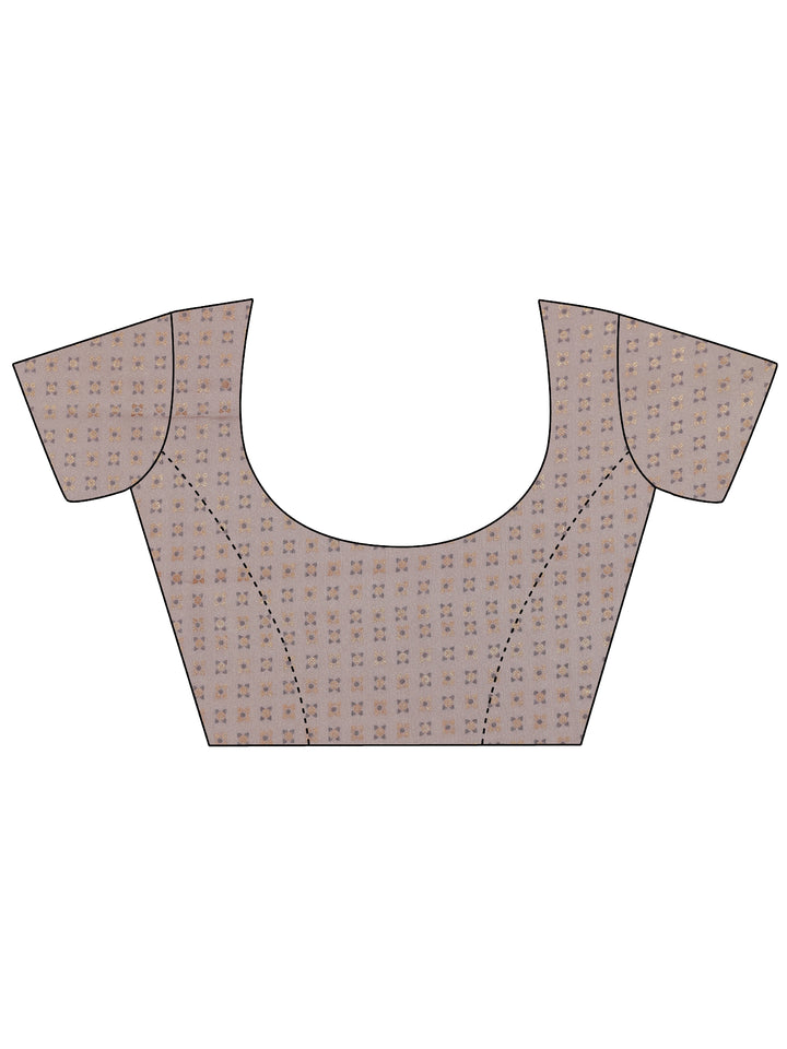 Mauve Printed Georgette Saree With Unstitched Blouse Piece