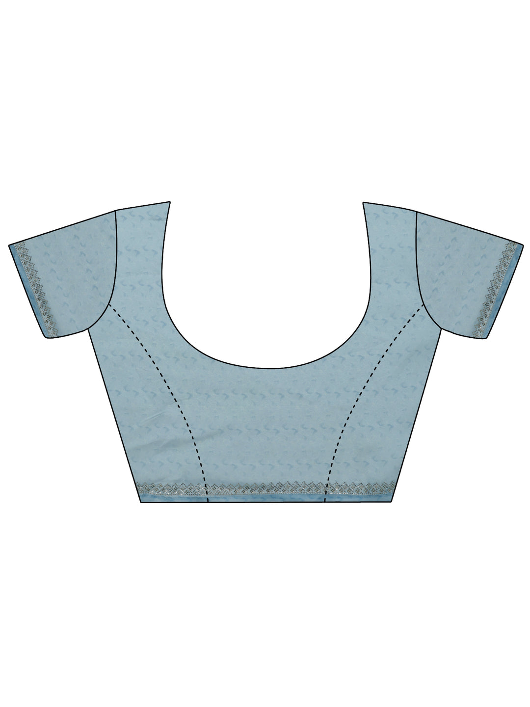 Blue Printed Organza Saree With Unstitched Blouse Piece