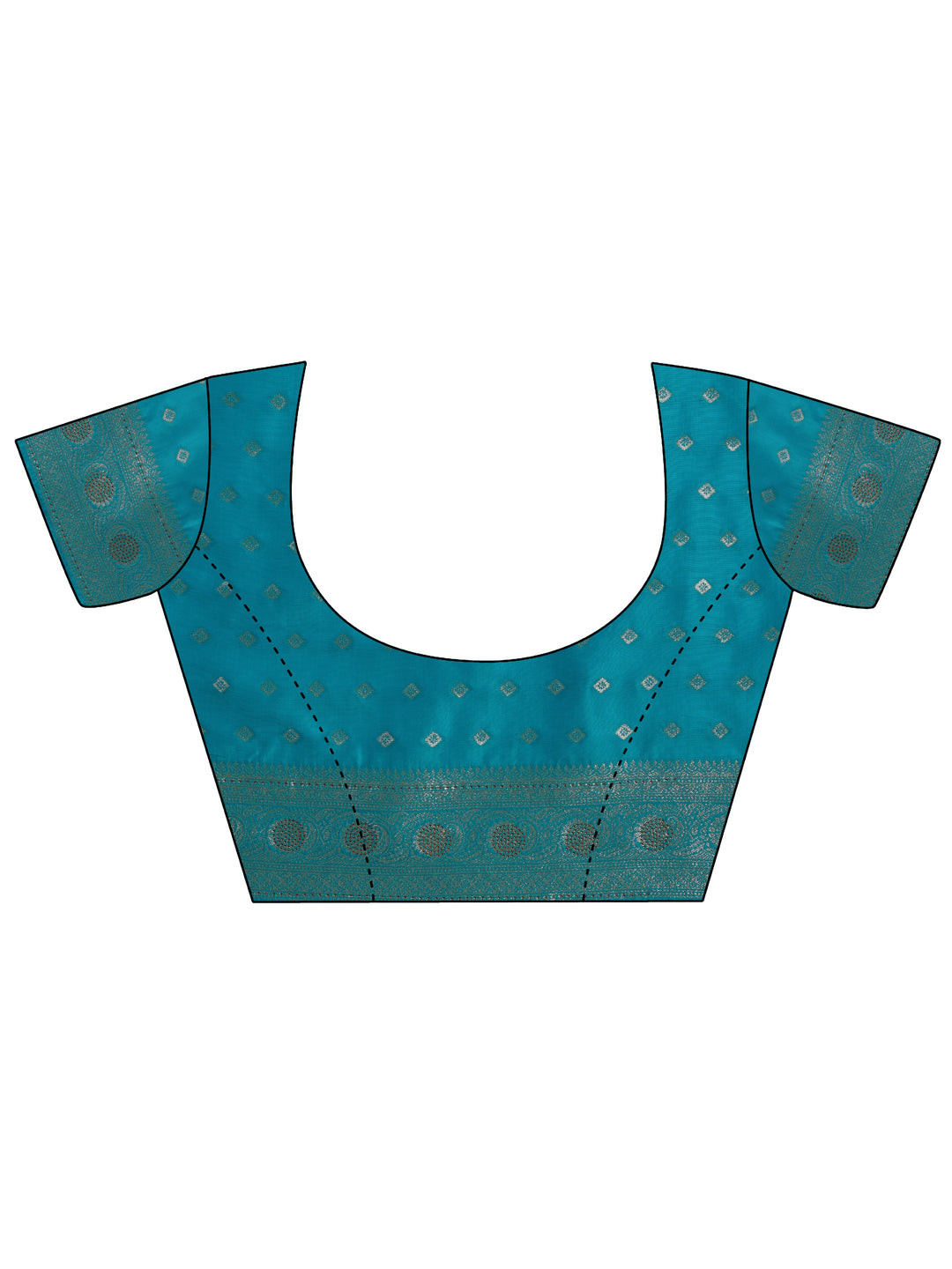 Blue Woven Design Banarasi Silk Blend Saree With Unstitched Blouse Piece