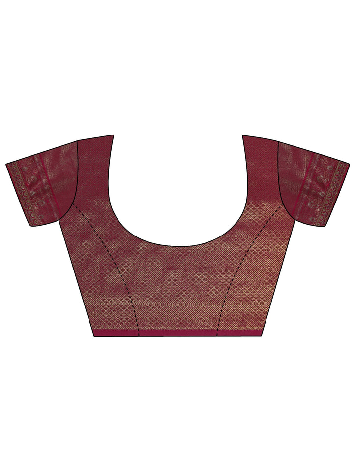 Green Woven Design Silk Blend Saree With Unstitched Blouse Piece