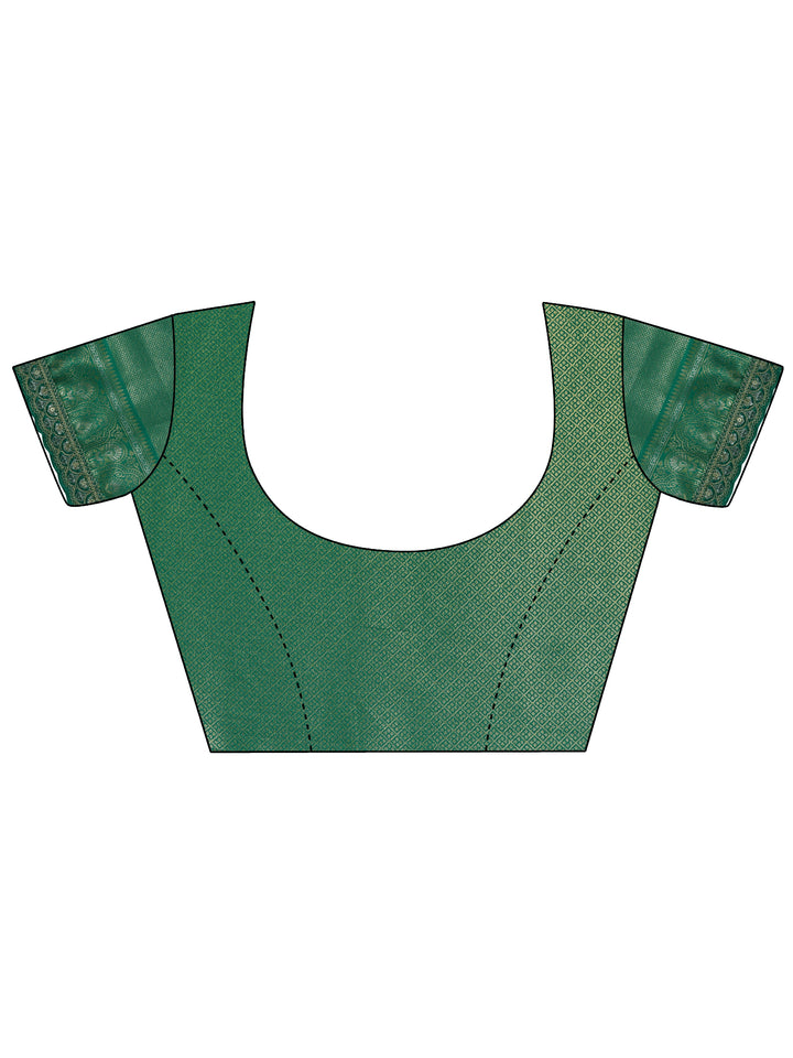 Yellow Woven Design Banarasi Silk Blend Saree With Unstitched Blouse Piece