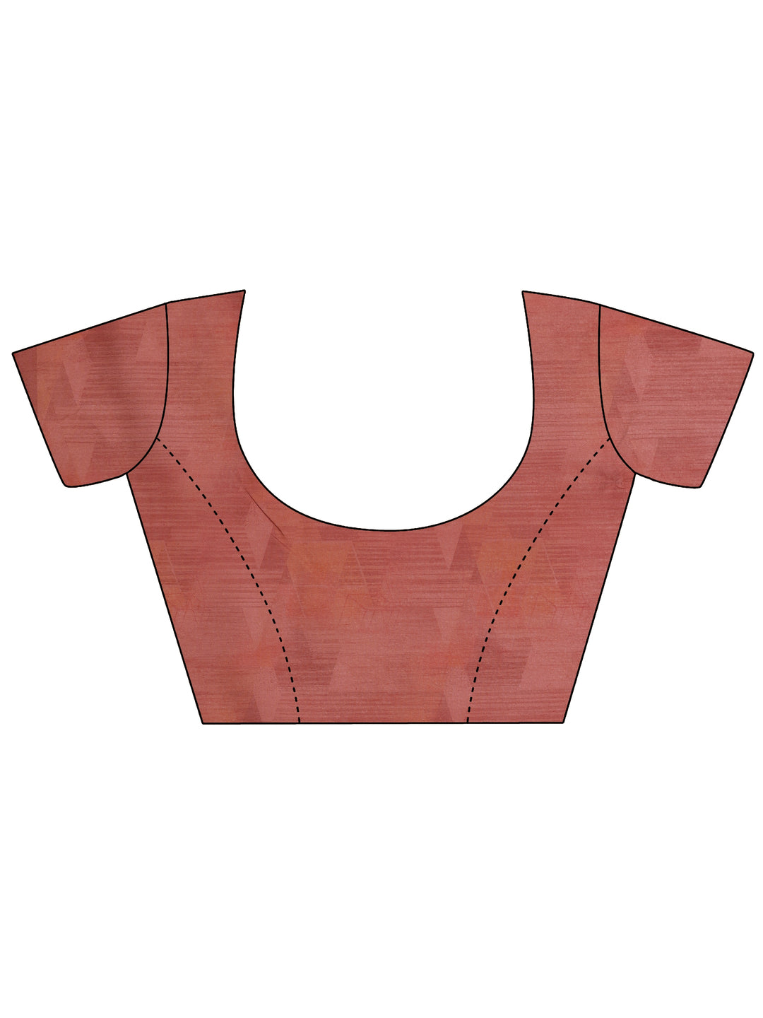 Peach Printed Silk Blend Saree With Unstitched Blouse Piece