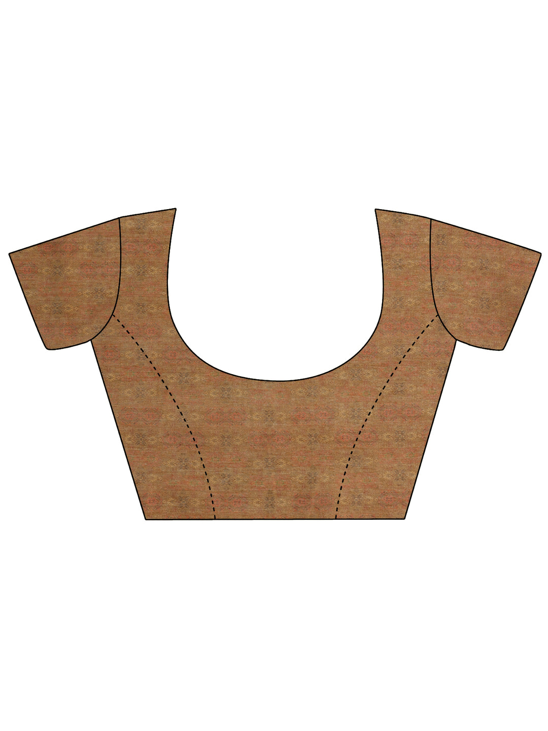 Mustard Printed Silk Blend Saree With Unstitched Blouse Piece