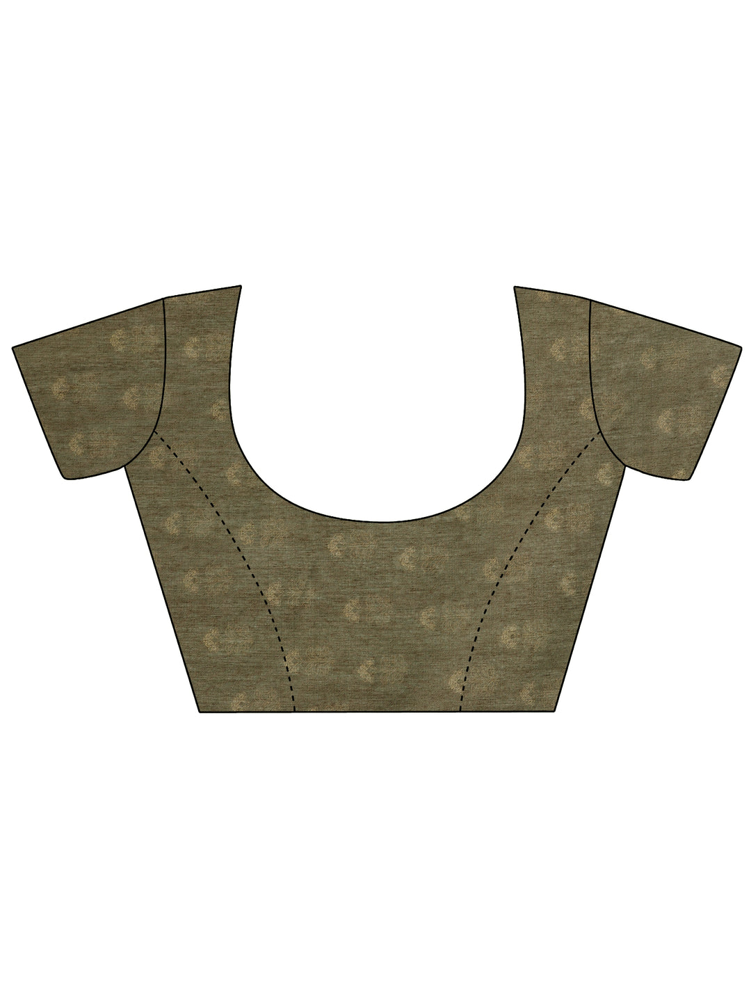 Green Printed Silk Blend Saree With Unstitched Blouse Piece