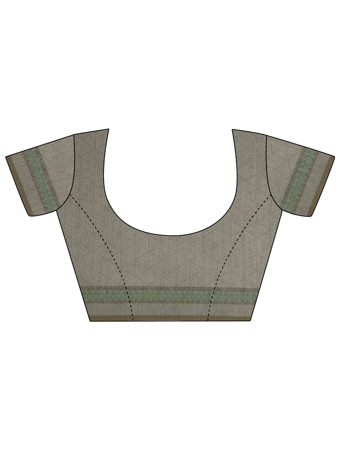 Beige Printed Silk Blend Saree With Unstitched Blouse Piece