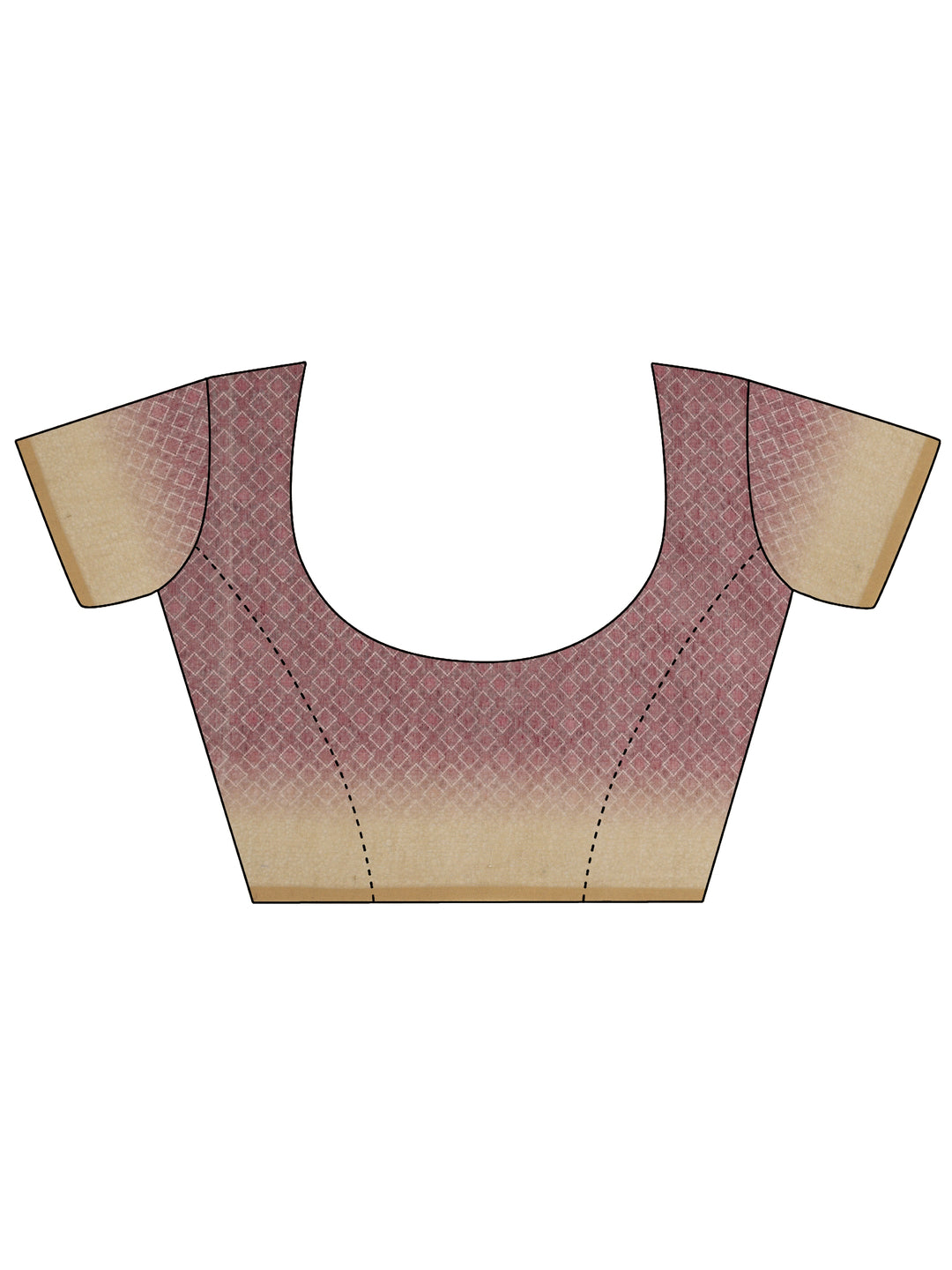 Tan Printed Silk Blend Saree With Unstitched Blouse Piece