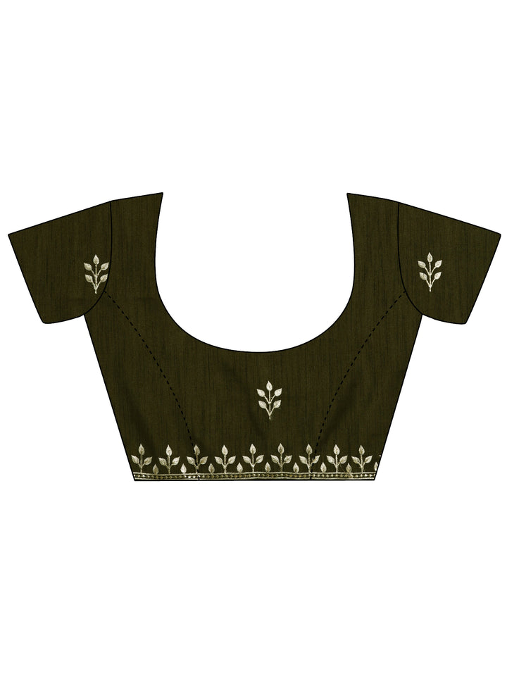 Yellow Embroidered Organza Saree With Unstitched Blouse Piece