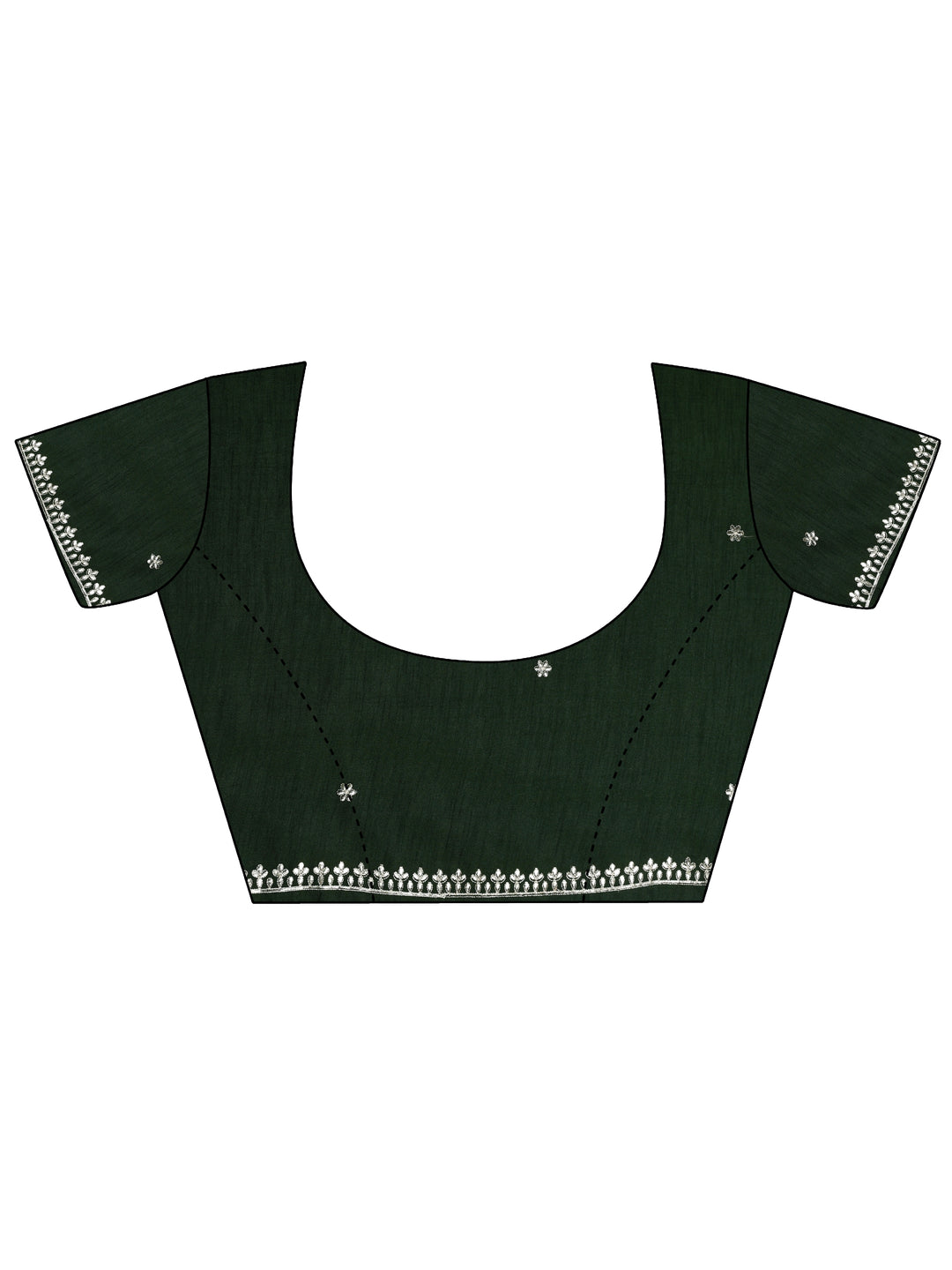 Green Printed Nylon Saree With Unstitched Blouse Piece