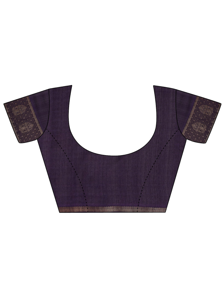 Purple Printed Georgette Saree With Unstitched Blouse Piece