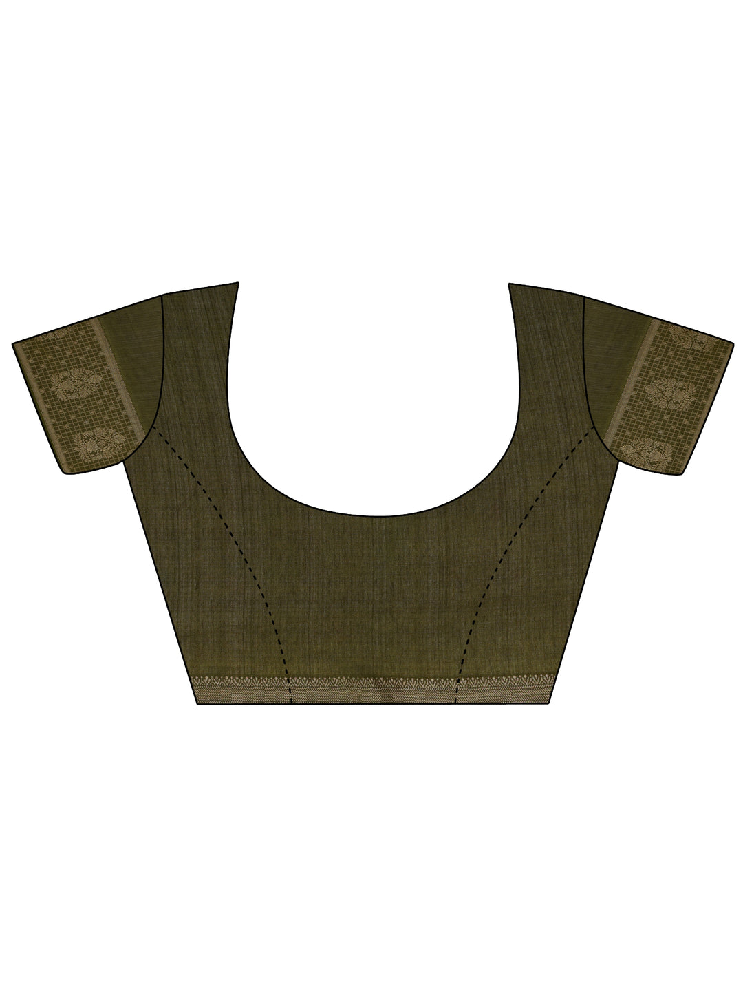 Green Printed Georgette Saree With Unstitched Blouse Piece