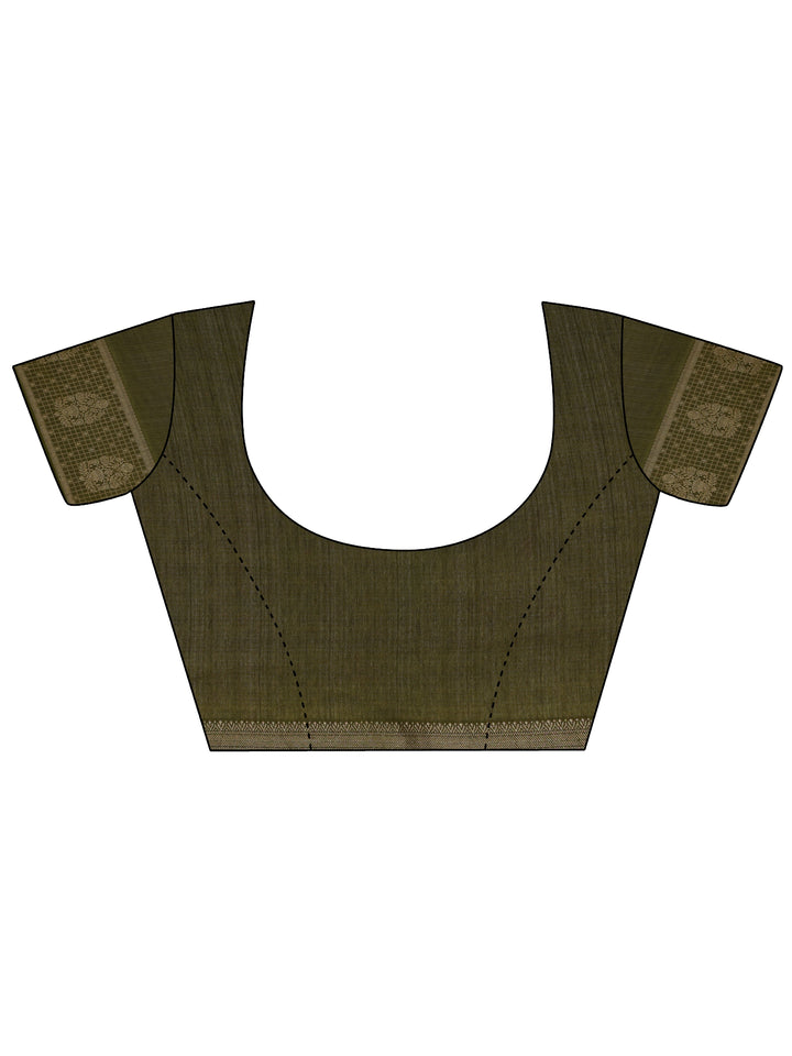 Green Printed Georgette Saree With Unstitched Blouse Piece