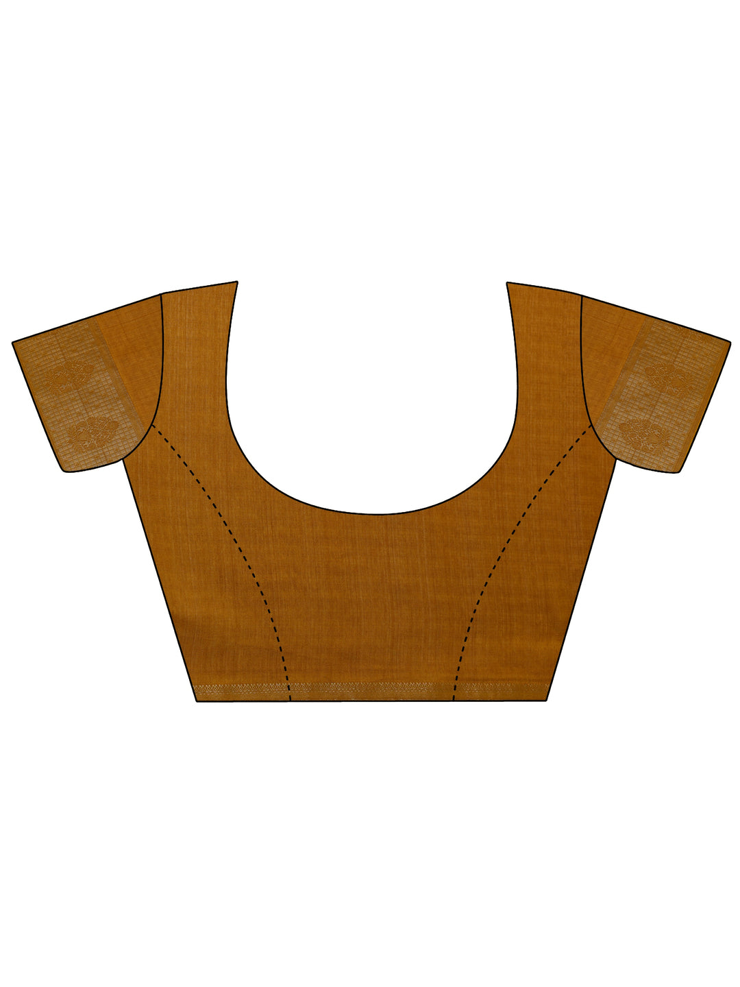 Mustard Printed Georgette Saree With Unstitched Blouse Piece