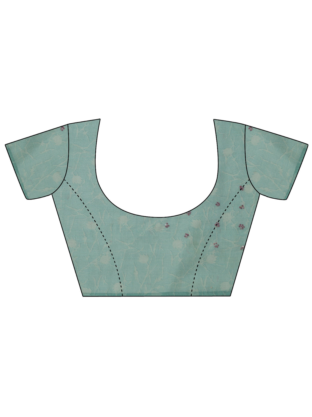 Blue Printed Silk Blend Saree With Unstitched Blouse Piece