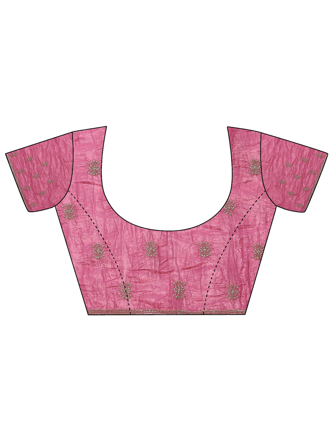 Pink Embroidered Organza Saree With Unstitched Blouse Piece