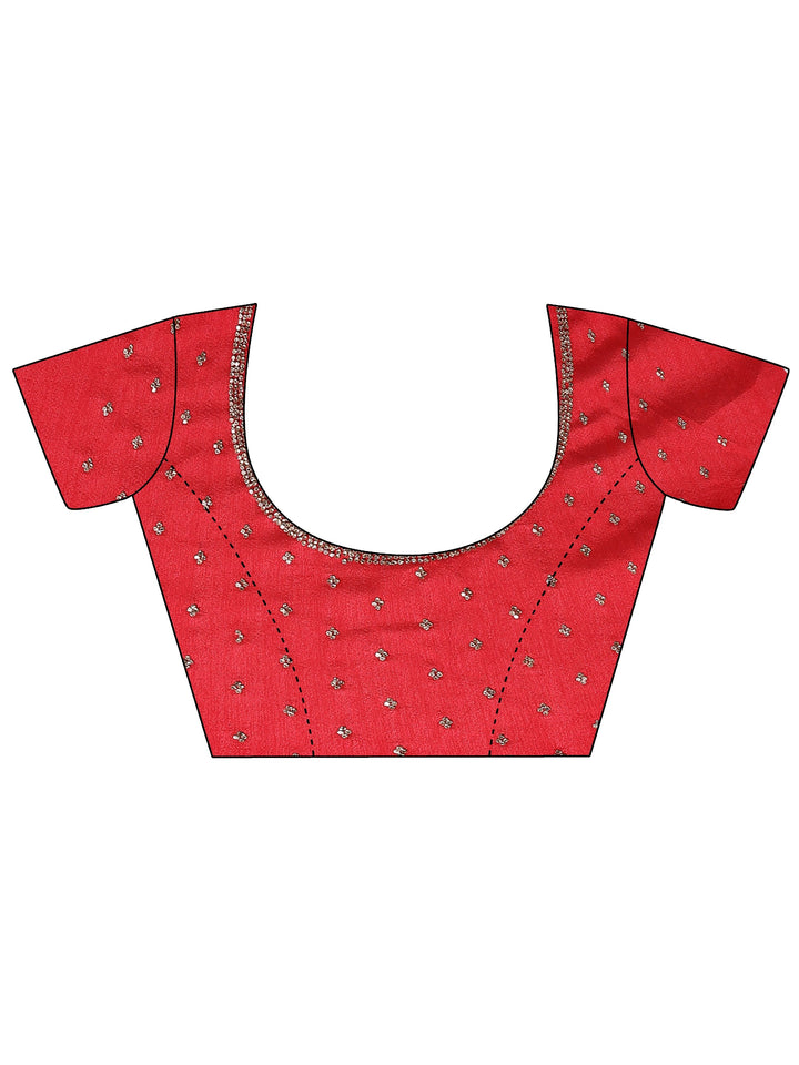 Green Solid Silk Blend Saree With Unstitched Blouse Piece