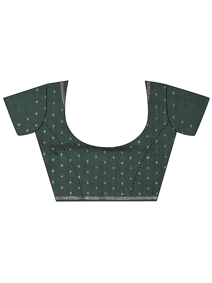 Burgundy Solid Silk Blend Saree With Unstitched Blouse Piece