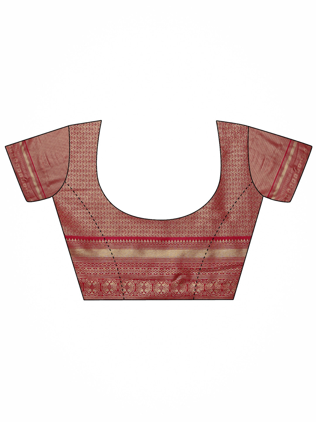 Multi Woven Design Banarasi Silk Blend Saree With Unstitched Blouse Piece