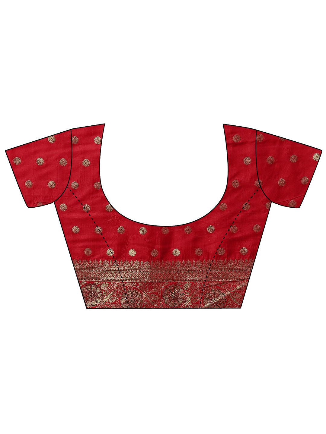 Red Embellished Banarasi Silk Blend Saree With Unstitched Blouse Piece