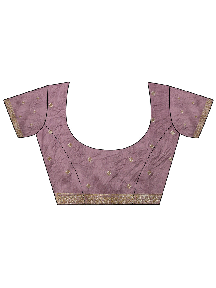 Lavender Embroidered Organza Saree With Unstitched Blouse Piece