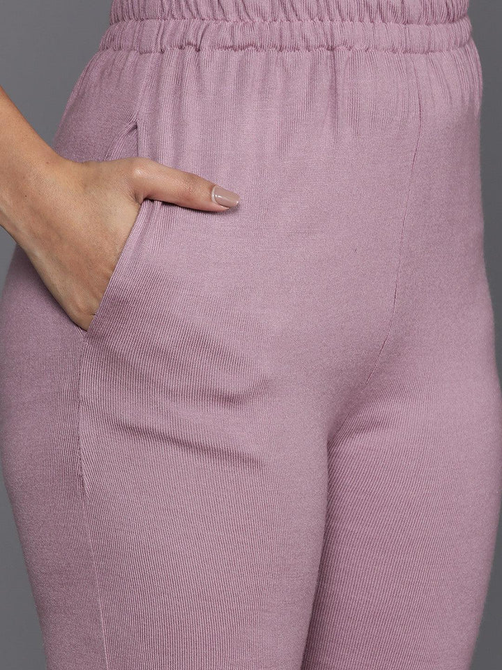 Black Yoke Design Wool Blend A-Line Kurta With Palazzos & Dupatta