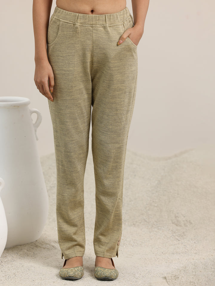 Black Yoke Design Wool Blend Straight Suit With Dupatta