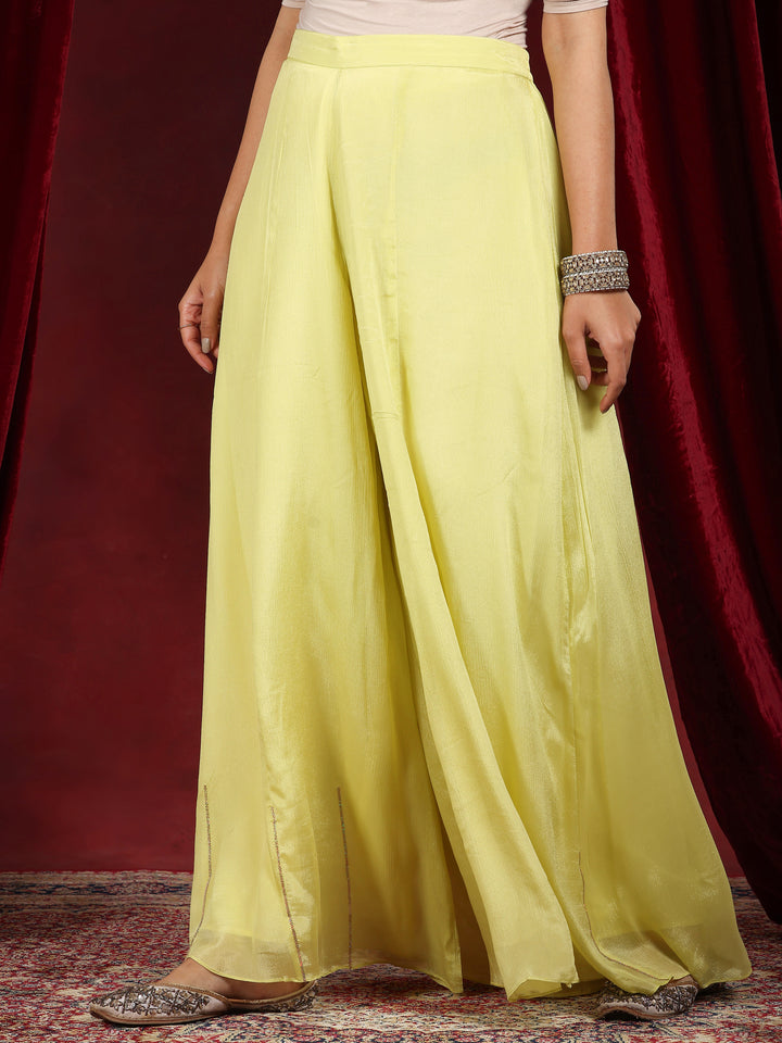 Libas Art Green Embroidered Chinon A-Line Suit With Dupatta