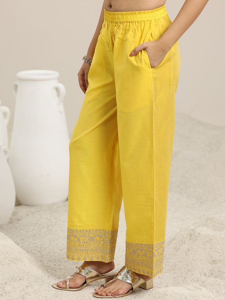 Yellow Embroidered Chanderi Silk Anarkali Suit With Dupatta