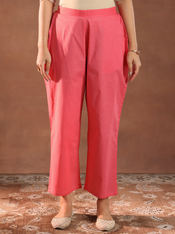 Coral Embroidered Chanderi Silk Straight Suit With Dupatta