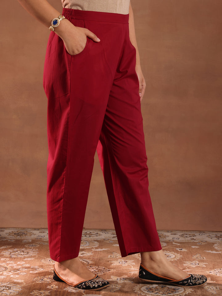 Maroon Woven Design Chanderi Silk Straight Suit With Dupatta