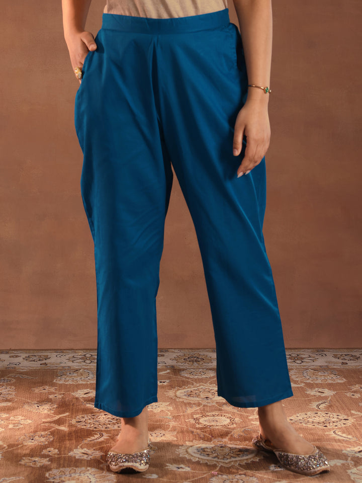 Teal Embroidered Chanderi Silk Straight Suit With Dupatta