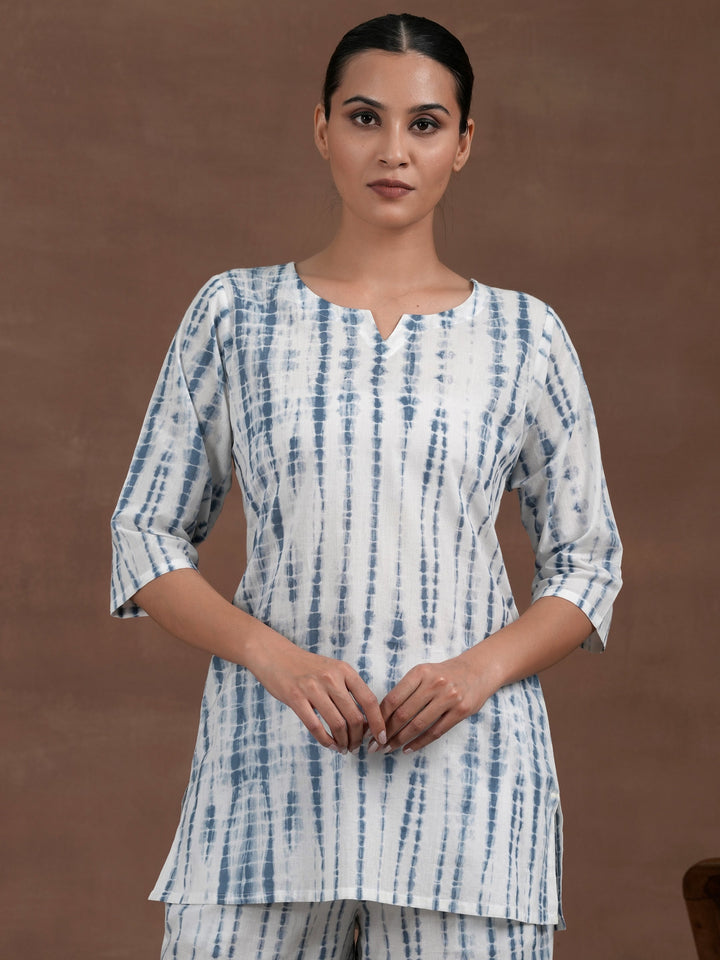 Grey Printed Cotton Night Suit