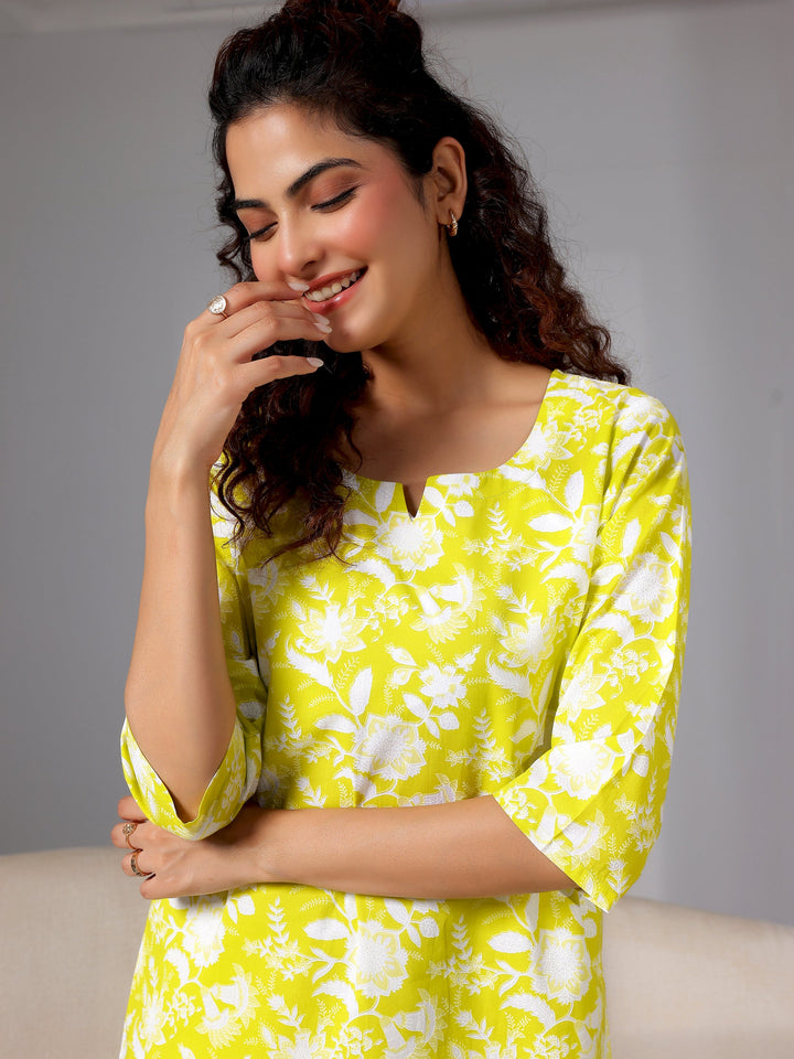 Green Printed Cotton Night Suits