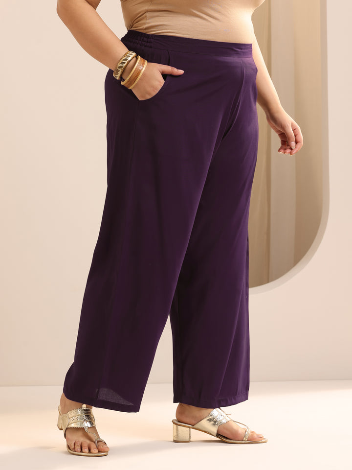 Plus Size Burgundy Yoke Design Silk Blend Suit Set With Dupatta