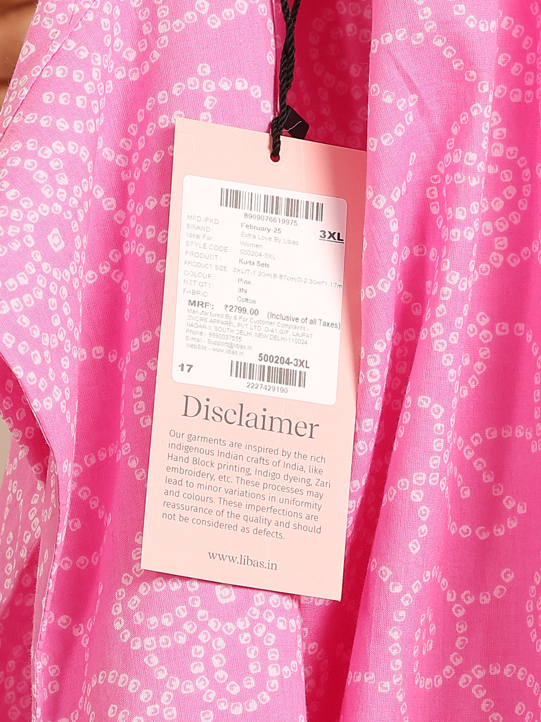 Plus Size Pink Printed Cotton Straight Suit Set With Dupatta