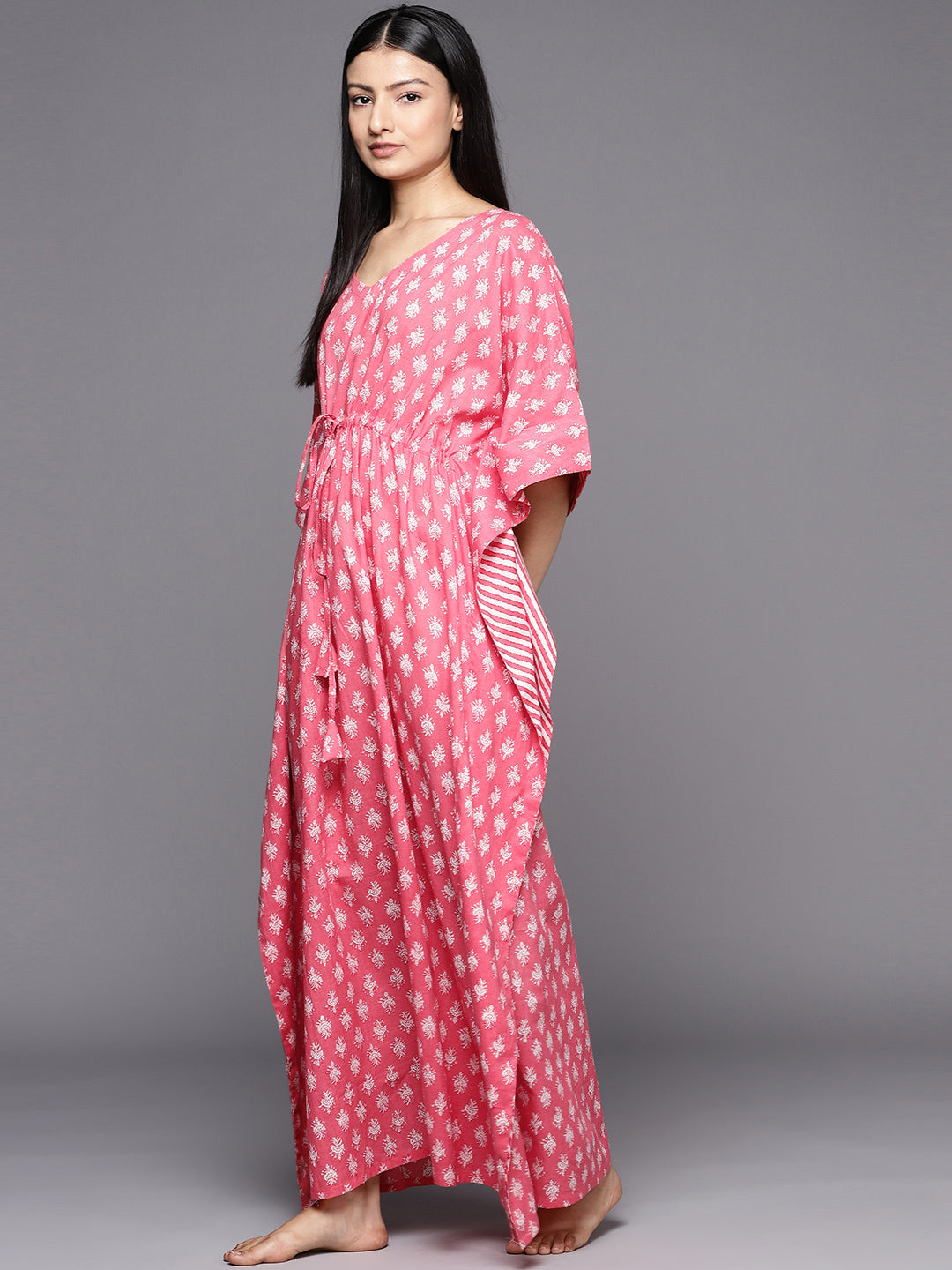 Pink Printed Cotton Nightdress