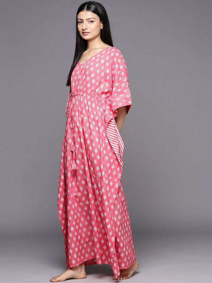 Pink Printed Cotton Nightdress