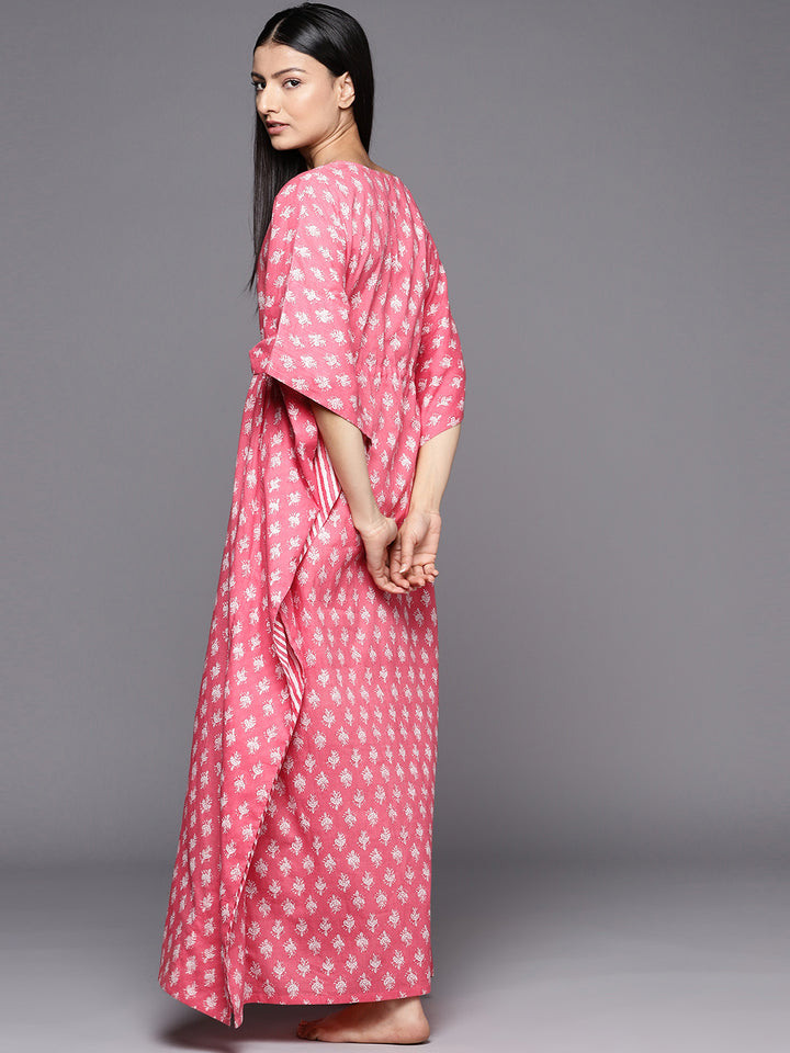 Pink Printed Cotton Nightdress