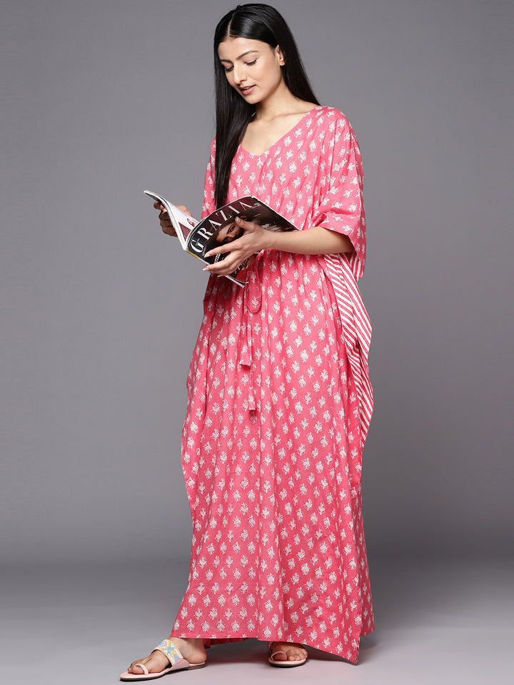 Pink Printed Cotton Nightdress